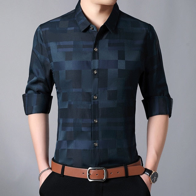 Chemises à manches longues rayées étoiles géométriques