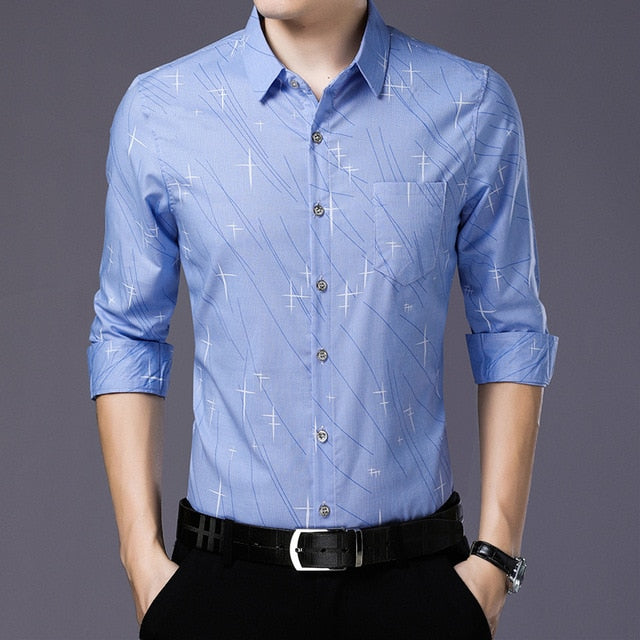 Chemises à manches longues rayées étoiles géométriques