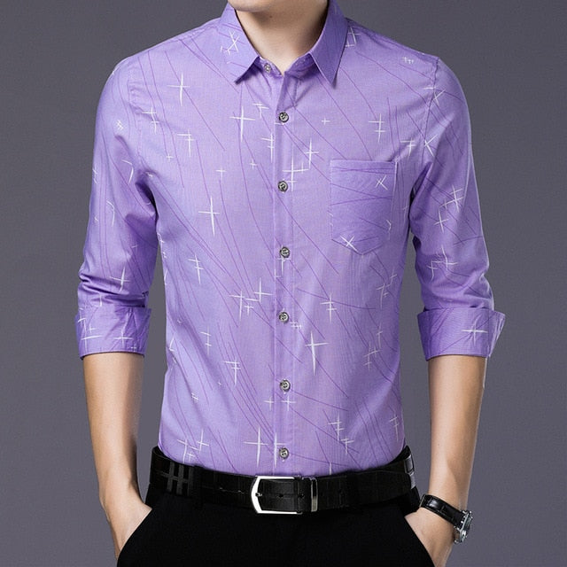 Chemises à manches longues rayées étoiles géométriques