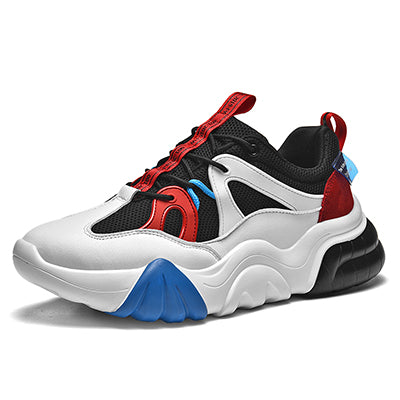 Zapatillas de deporte de moda para hombres de colores mezclados de malla ligera informal