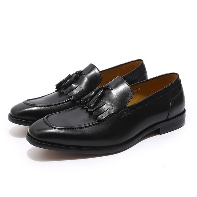 Gradient Color Italian Style Tasseled Men Loafers Shoes