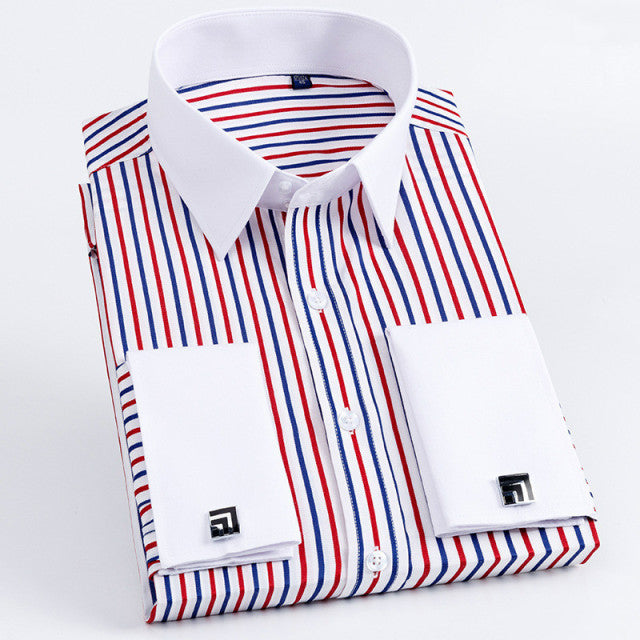 French Thin Rainbow Line Deco Long Sleeve Shirt