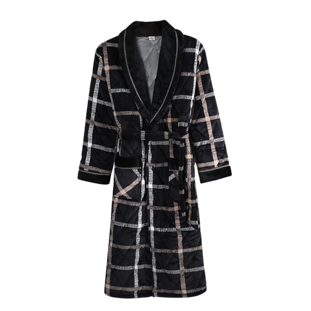 Checkered Pattern Winter Pajama Robe