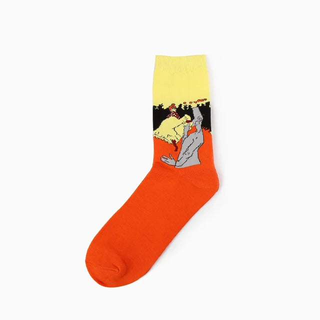 Retro Art Oil Painting Series Socks