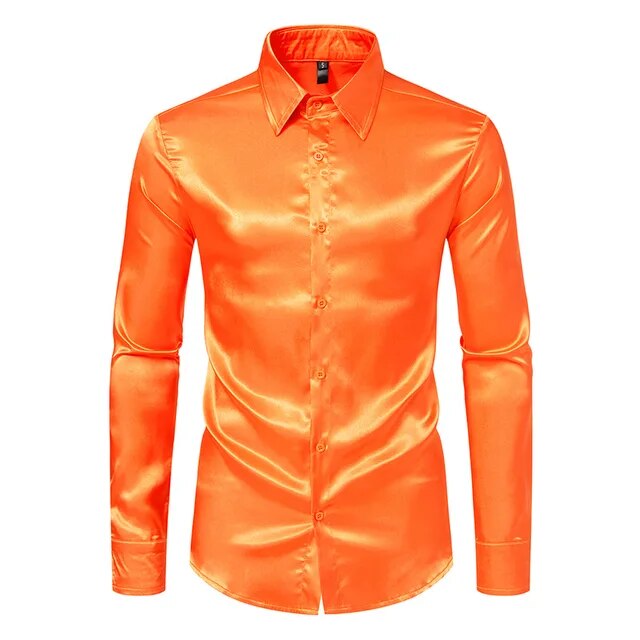 Solid Satin Luxury Dress Shirt