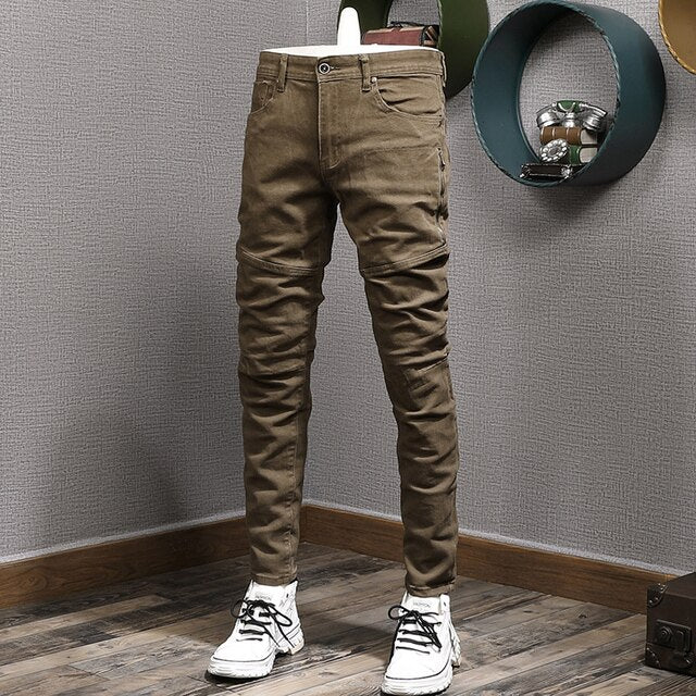 Camouflage Pattern Slim Fit Jeans