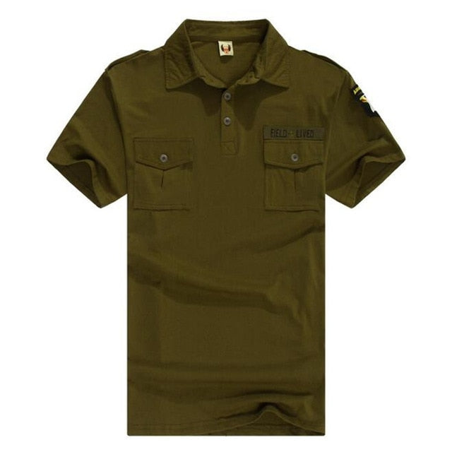 Army Tactical Combat Casual Short Sleeve Style Men Polo Shirt