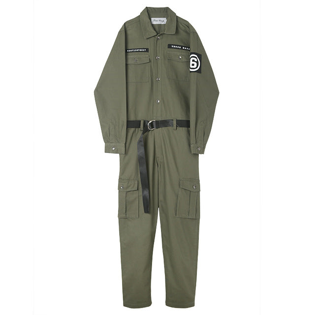 Slim Men Army Worker Style Set Chemise et pantalon à double poche