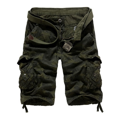 Camouflage Button Fly Cargo Shorts