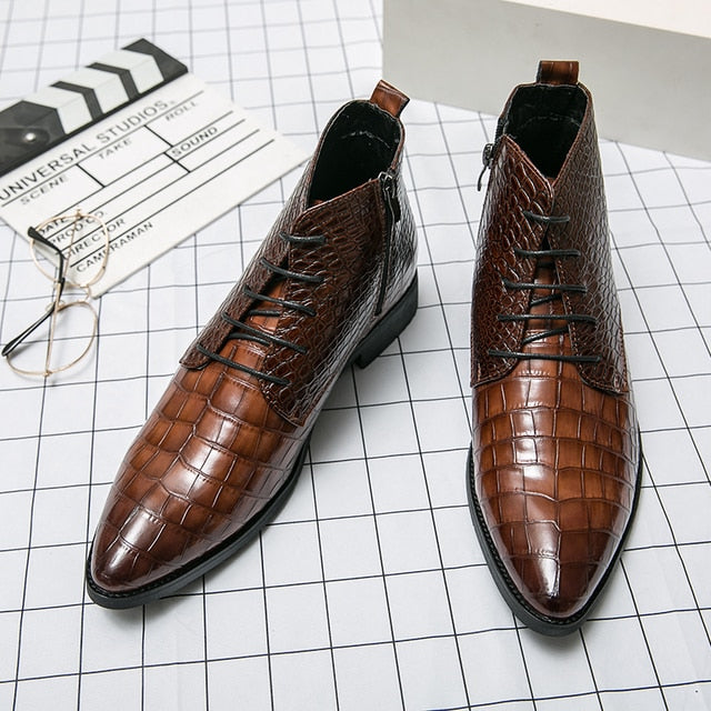 Bottines à fermeture éclair en dentelle