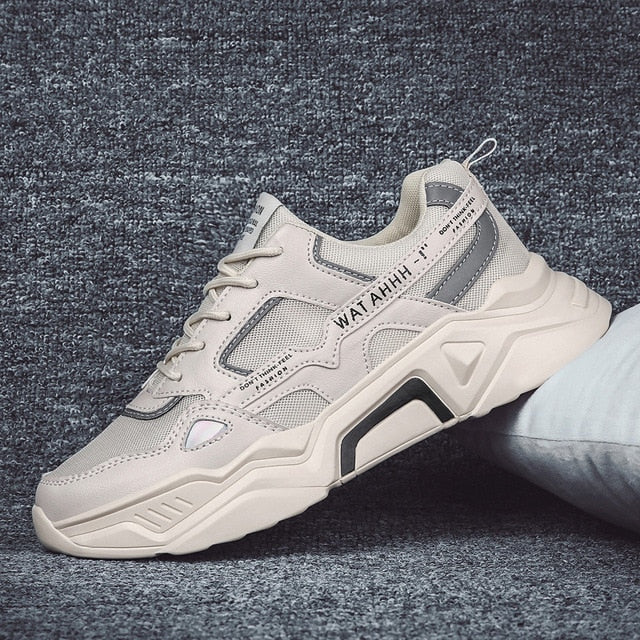 Chaussures de course respirantes en maille aérée à rayures