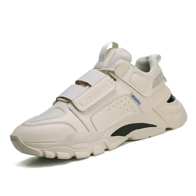 Monochrome Double Straps Men Retro Look Sneakers