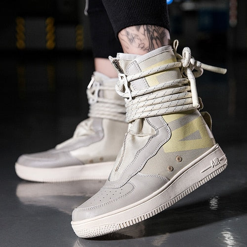 Sneaker décontracté à la cheville en dentelle pour hommes