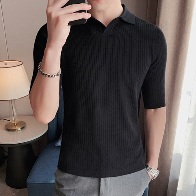 Polo liso de rayas a cuadros de Anyaman