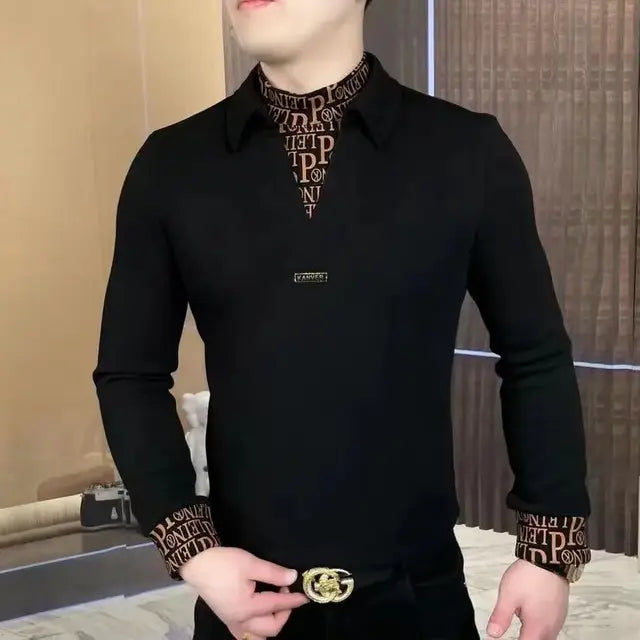 Solid Letter Patchwork Long Sleeve Sweater