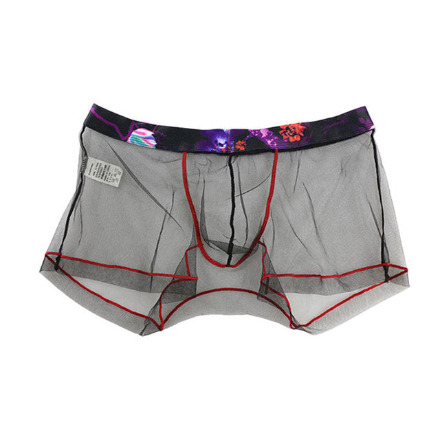 Deco Waist Floral Printed Transparent Boxer
