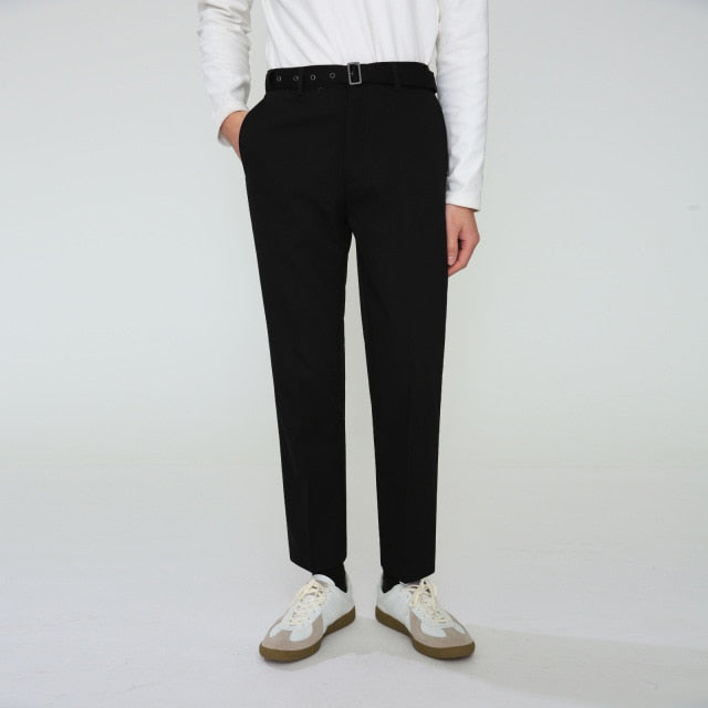 Pantalon vintage uni à devant plat