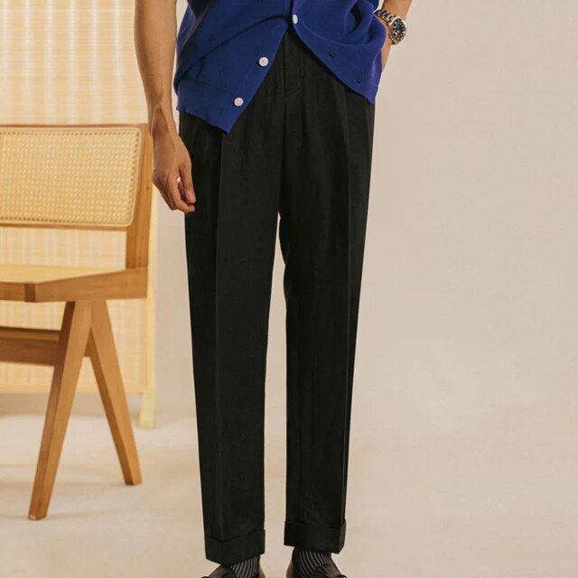 Linen Retro Casual High Waist Trousers