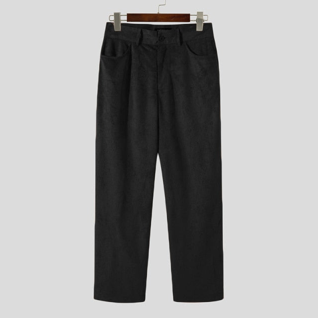 Pantalón de gamuza sintética de color liso