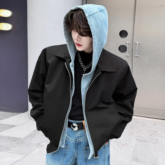 Double Layer Solid Hooded Jacket