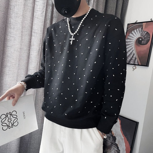 Dots Decorated Contrast Color Sweater