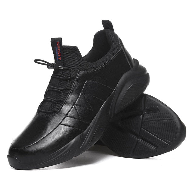 Cordones elásticos Hombres Monocromo PU Cuero Zapatillas