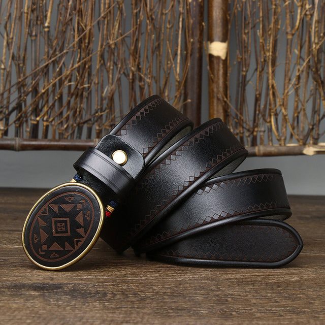 Chopper Ethnic Thick Leather Belts