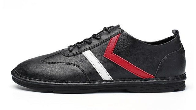 Casual Split Leather Flat Style Men Sneaker