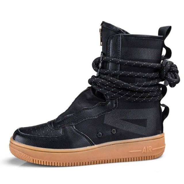 Upper Ankle Tie Breathable Mesh High Top Casual Men Sneaker