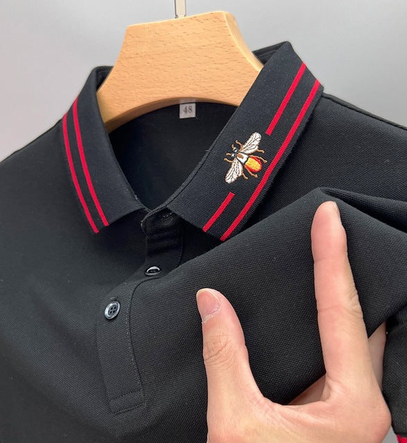 Little Bee Embroidered On Neck Polo Shirt