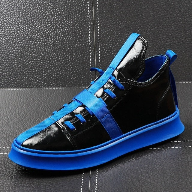 Glossy Casual Contrast Colour Youth Thick Bottom Style Men Sneaker