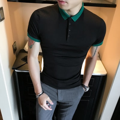 Slim Fit Breathable in Summer Casual Design Men Polo Shirt
