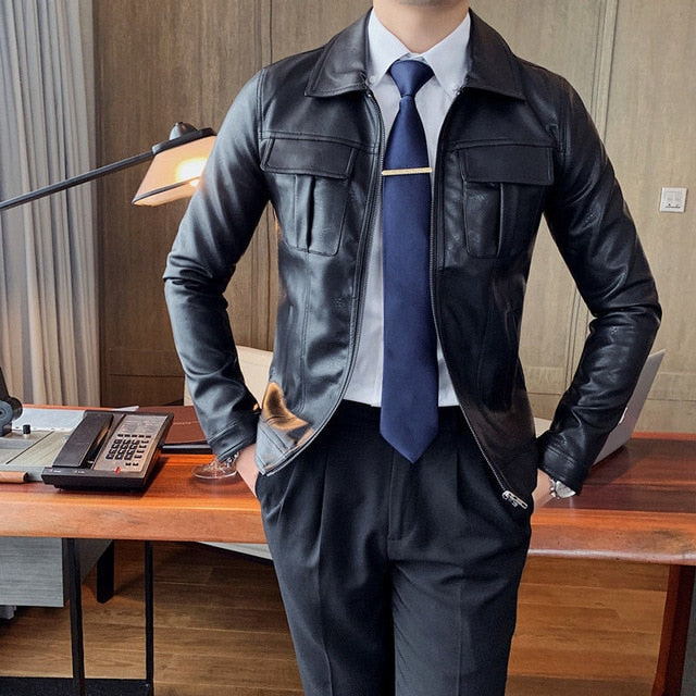 Bad Ass Faux Leather Motorcycle Faux Leather Jacket