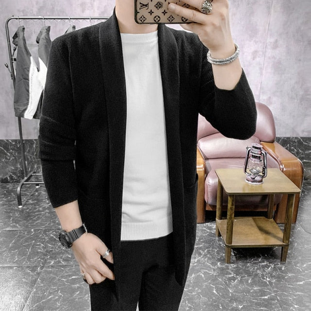 Cárdigan liso de punto de color liso