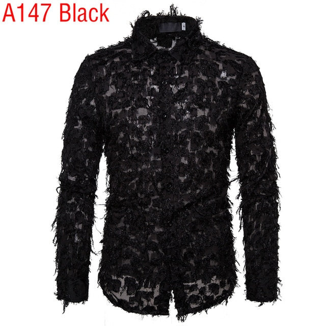Full Feather Design Long-Sleeved Shirt