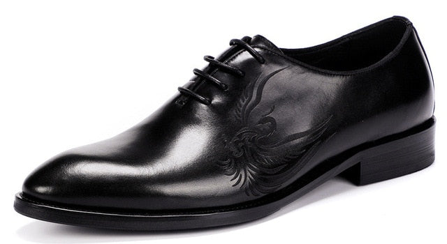 Diseño elegante con detalles de pintura de arte de pájaros Zapatos Oxford para hombre