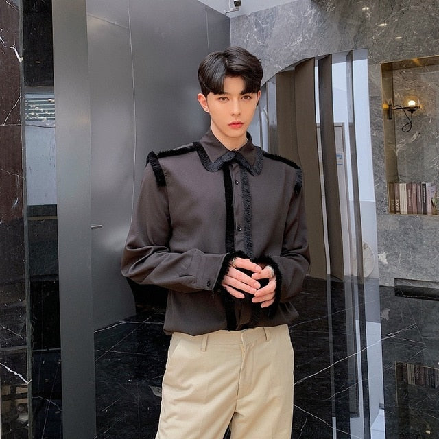 Chemises Homme Vintage à Boutons et à Glands