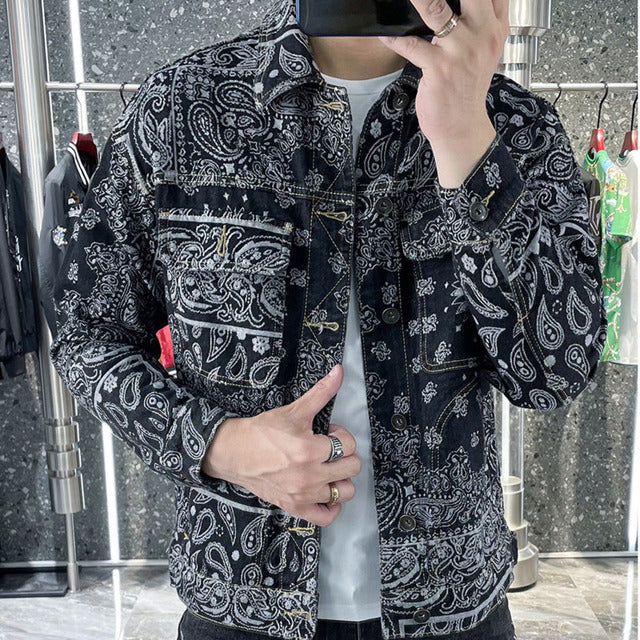 Chaqueta vaquera con flores de marañón