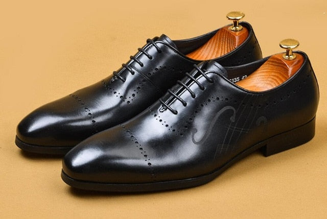Genuine Leather Painted Gradation Men Oxford Shoes