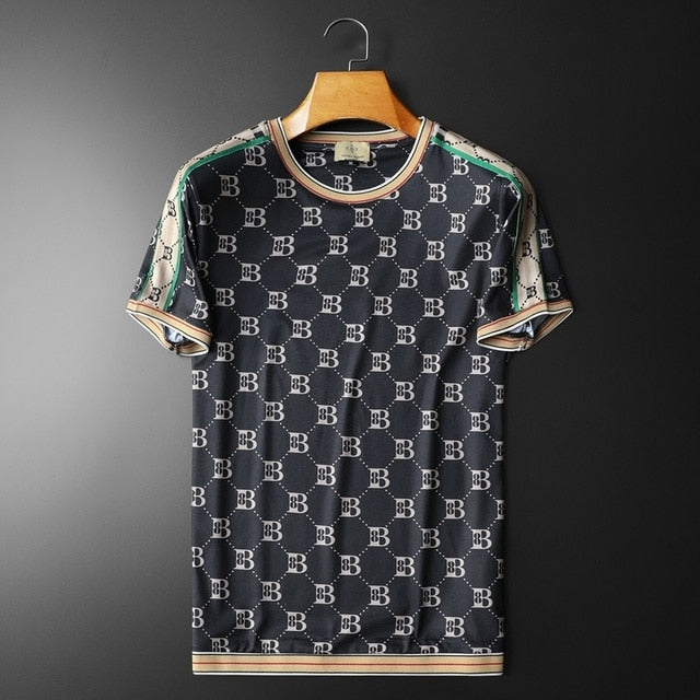 Mercerized Geometric Cotton Vintage T-Shirt