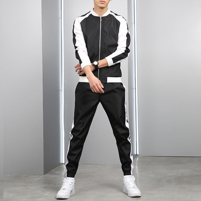 Casual Mandarin Collar Two Pieces Set Tracksuit