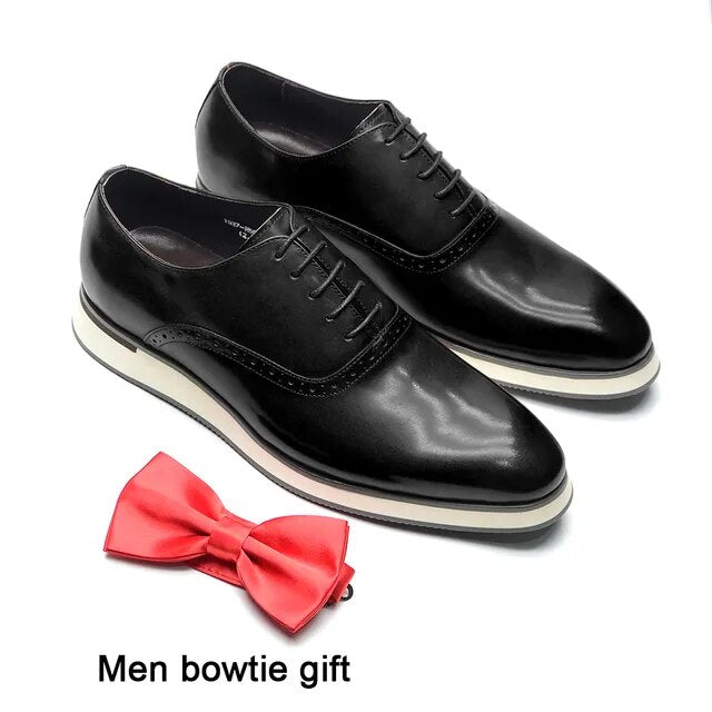 Brown Genuine Leather Oxfords Sneakers