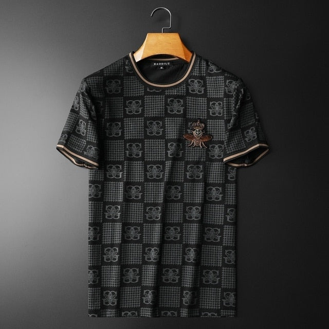 Plaid Animal Printed Men T-Shirt