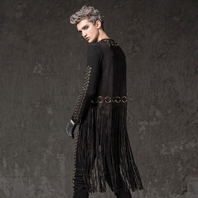Long Tassels Men Vest Metal Rivets Punk Style