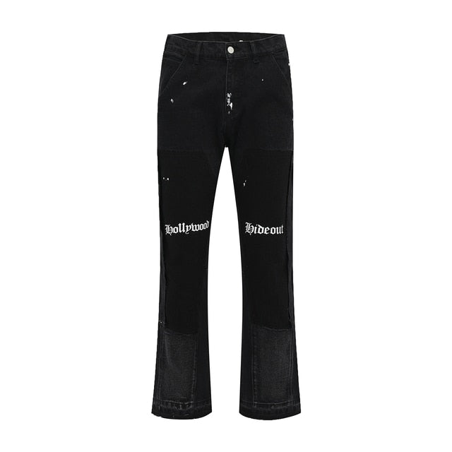 Classic Spliced Graffiti Denim Jeans