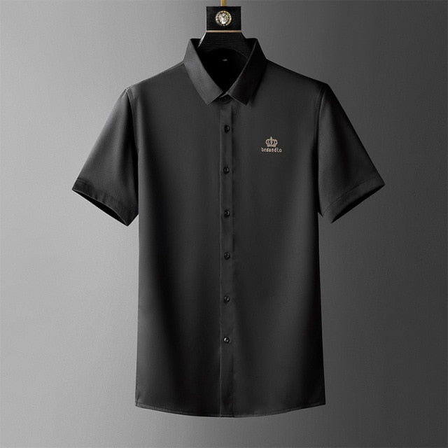 Solid Small Crown Rhinestones Decorated Shirt