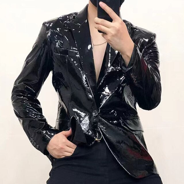 Spring Reflective Colorful Solid Blazer