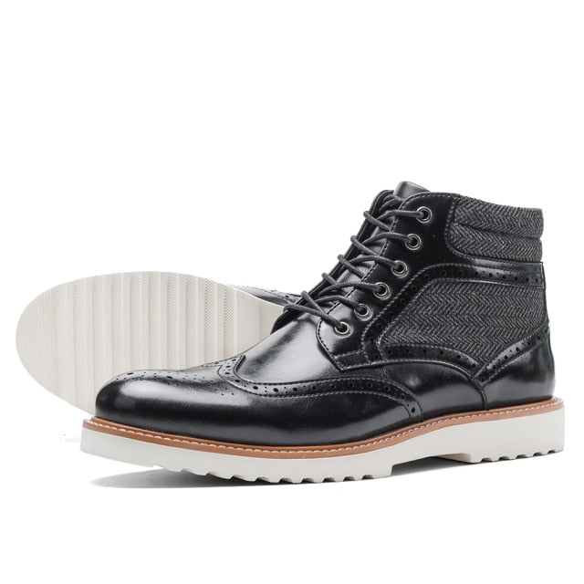 Bottines à semelle blanche en cuir PU