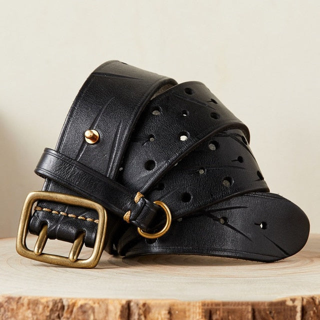 Solid Pure Cowhide Leather Belt
