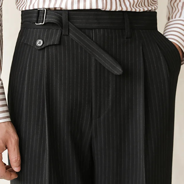 High Waist Casual Stripe Trousers
